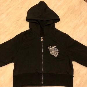 APPLE BOTTOMS Light Weight Short Hoodie in Black